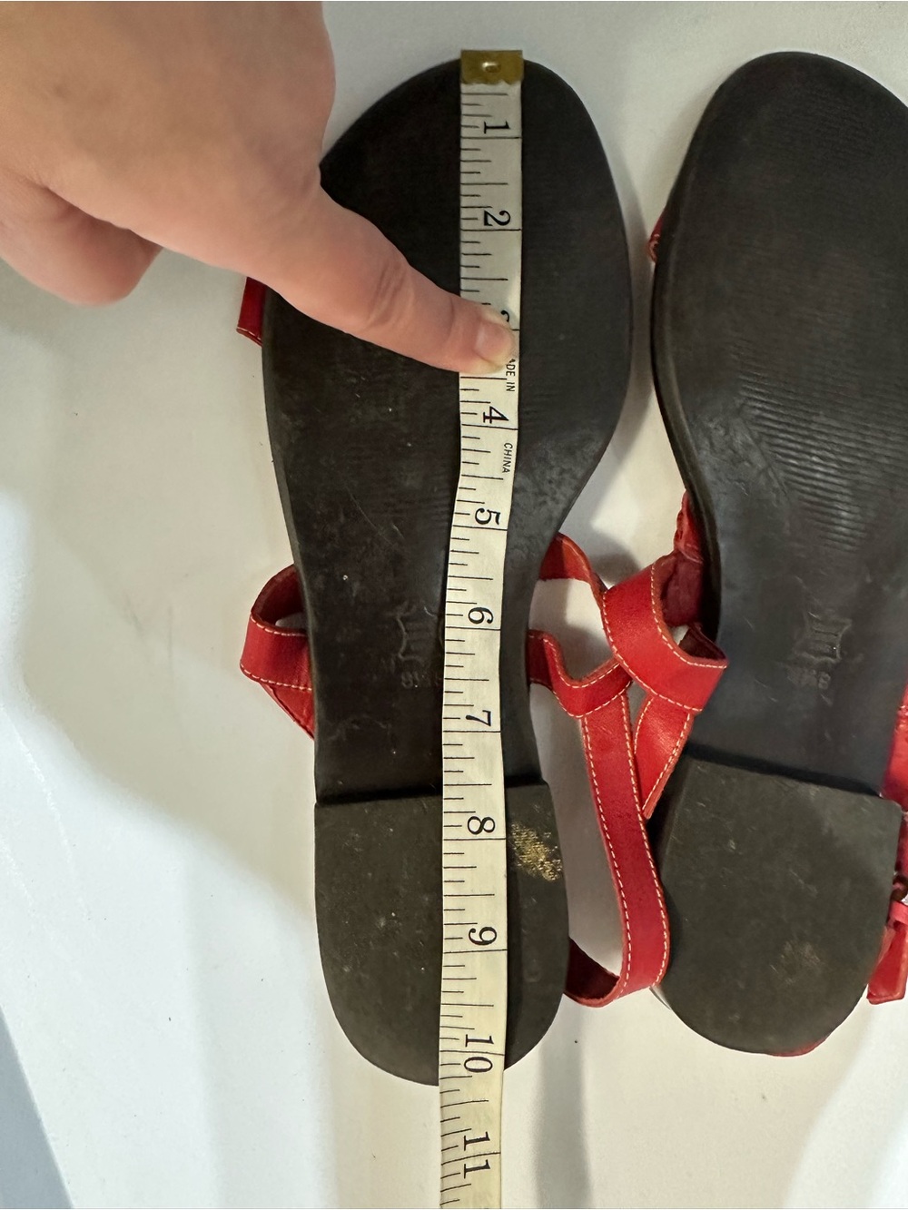 Talbots Leather T-Strap Flat Sandals Women’s 8.5B Red Classic Comfort Sandals - Picture 12 of 12